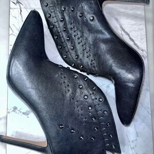 Vince Camuto Black Studded Heeled Boots